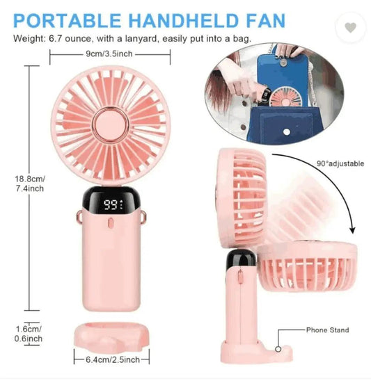 Portable Handheld Fan, Battery Operated Fan with LED Display - KYVO